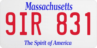 MA license plate 9IR831