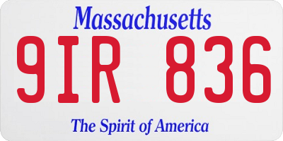MA license plate 9IR836
