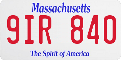 MA license plate 9IR840