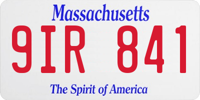 MA license plate 9IR841