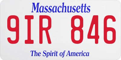 MA license plate 9IR846