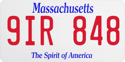 MA license plate 9IR848