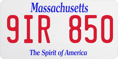 MA license plate 9IR850