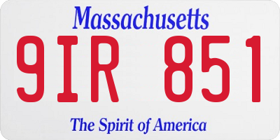 MA license plate 9IR851
