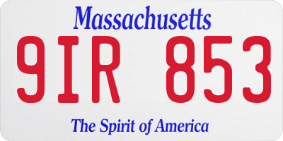 MA license plate 9IR853