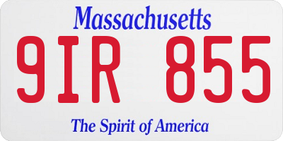MA license plate 9IR855