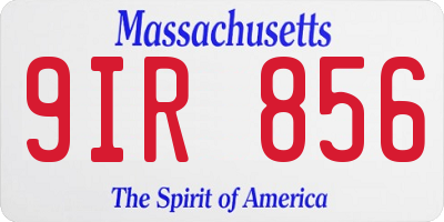 MA license plate 9IR856