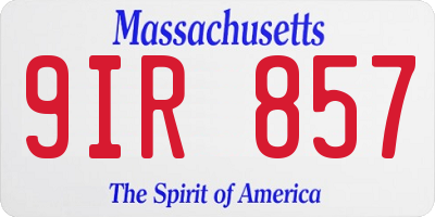 MA license plate 9IR857