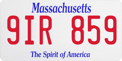 MA license plate 9IR859