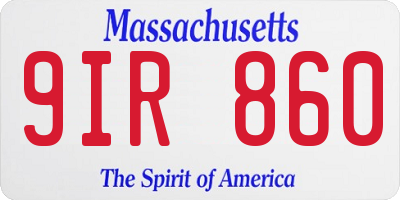 MA license plate 9IR860