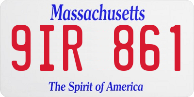 MA license plate 9IR861