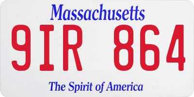 MA license plate 9IR864