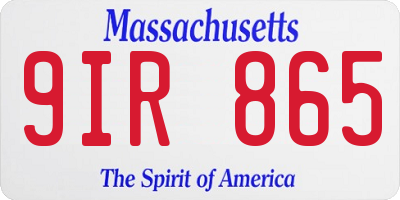 MA license plate 9IR865