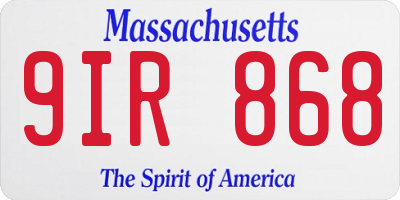 MA license plate 9IR868