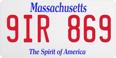 MA license plate 9IR869