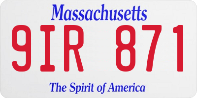 MA license plate 9IR871