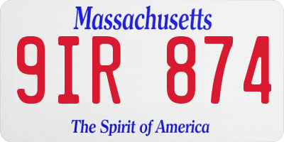 MA license plate 9IR874