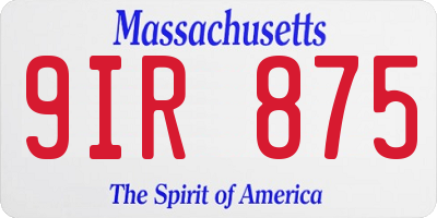 MA license plate 9IR875