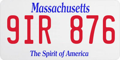 MA license plate 9IR876