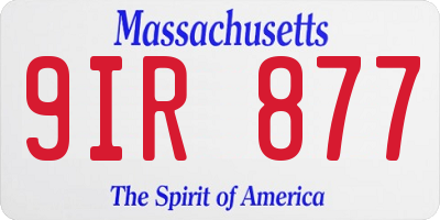 MA license plate 9IR877
