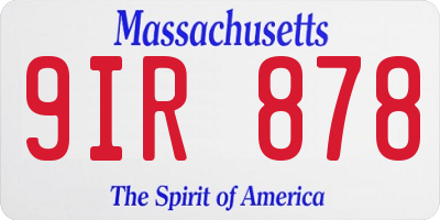 MA license plate 9IR878