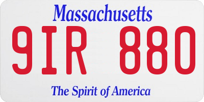 MA license plate 9IR880