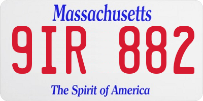 MA license plate 9IR882