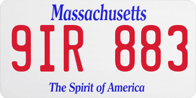 MA license plate 9IR883
