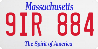 MA license plate 9IR884