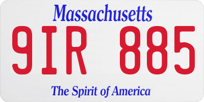 MA license plate 9IR885