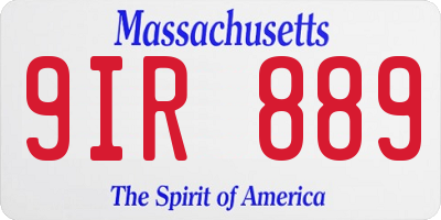 MA license plate 9IR889