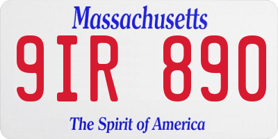 MA license plate 9IR890