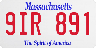 MA license plate 9IR891