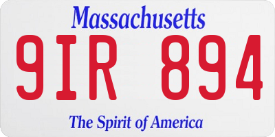 MA license plate 9IR894