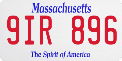 MA license plate 9IR896