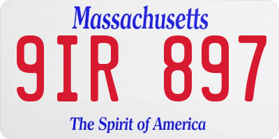 MA license plate 9IR897