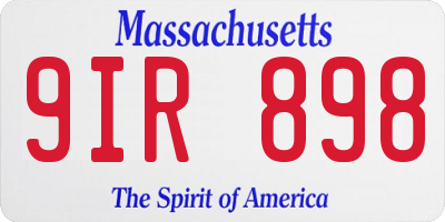MA license plate 9IR898
