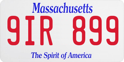 MA license plate 9IR899