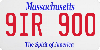 MA license plate 9IR900