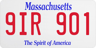 MA license plate 9IR901