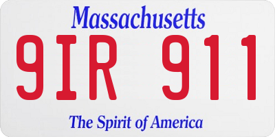 MA license plate 9IR911
