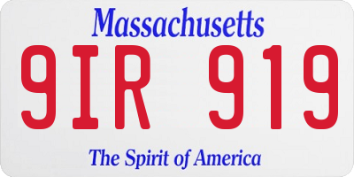 MA license plate 9IR919