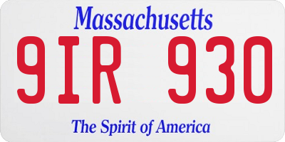 MA license plate 9IR930