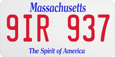 MA license plate 9IR937