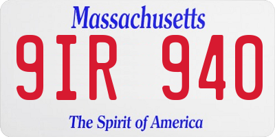 MA license plate 9IR940