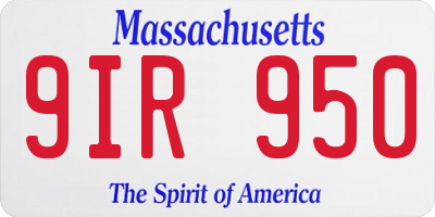 MA license plate 9IR950