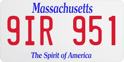 MA license plate 9IR951