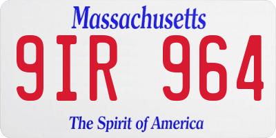 MA license plate 9IR964