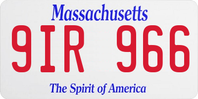 MA license plate 9IR966
