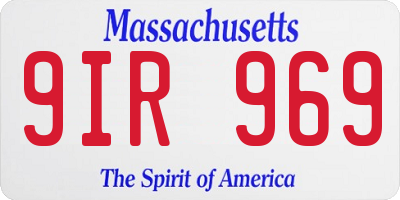 MA license plate 9IR969